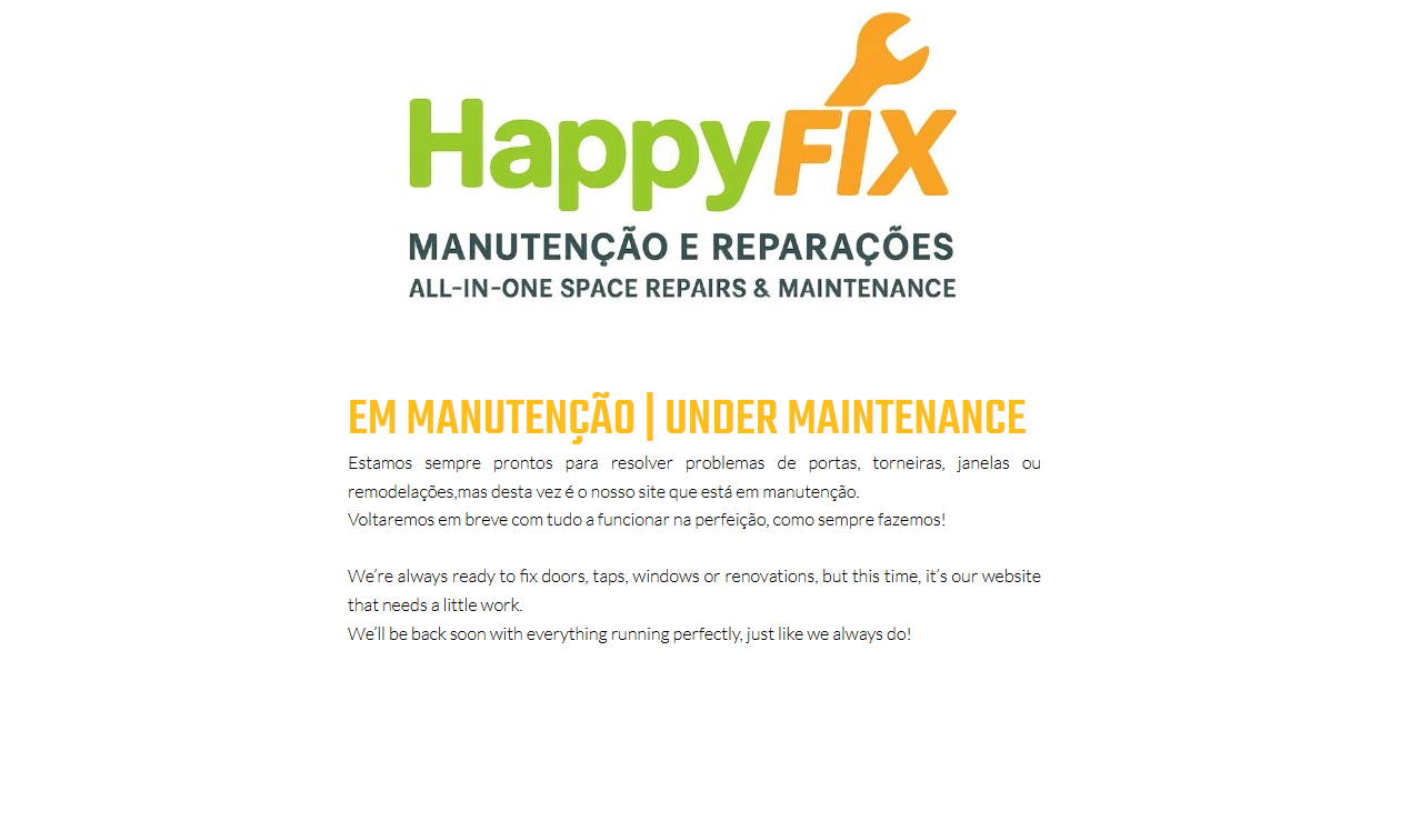 HappyFix — Manutenção e reparações. All-in-one space repairs & maintenance.